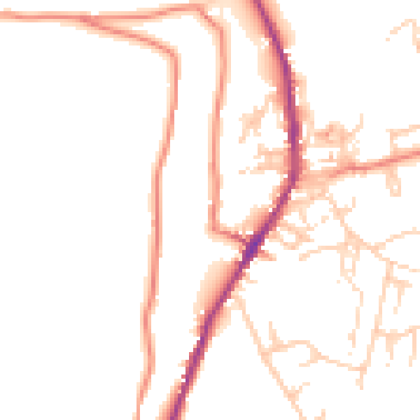 Daytime road noise heatmap for OL3 6DD