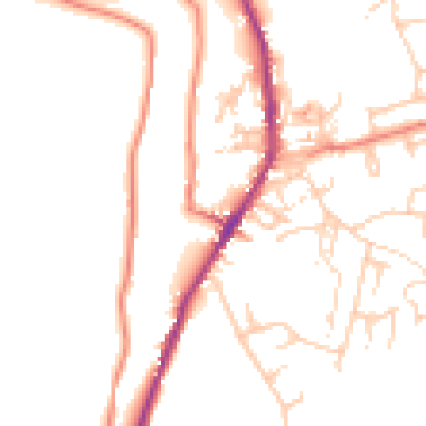 Daytime road noise heatmap for OL3 6DE