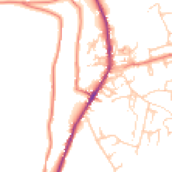 Daytime road noise heatmap for OL3 6DG