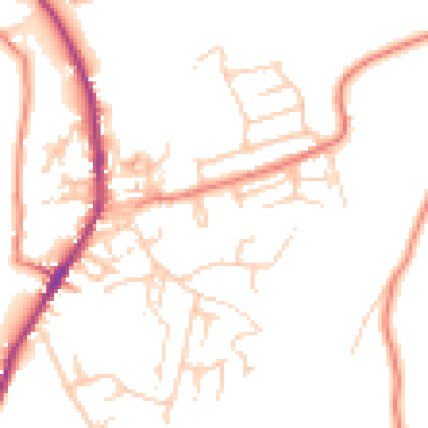 Daytime road noise heatmap for OL3 6DR