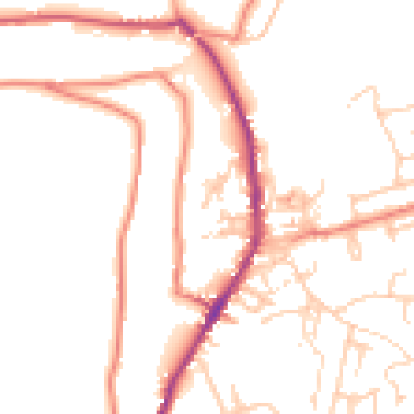 Daytime road noise heatmap for OL3 6ET