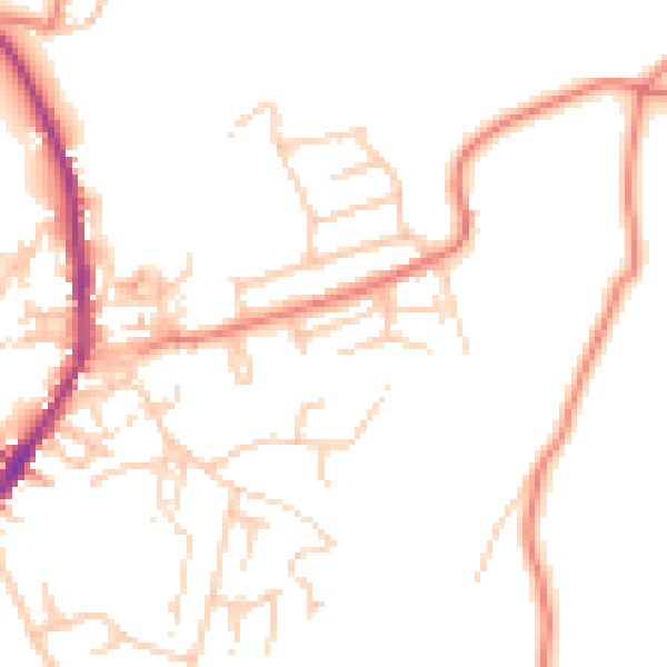 Daytime road noise heatmap for OL3 6EW