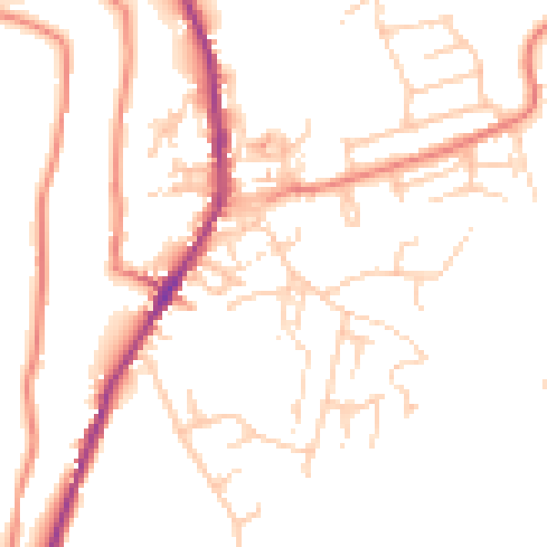 Daytime road noise heatmap for OL3 6HF