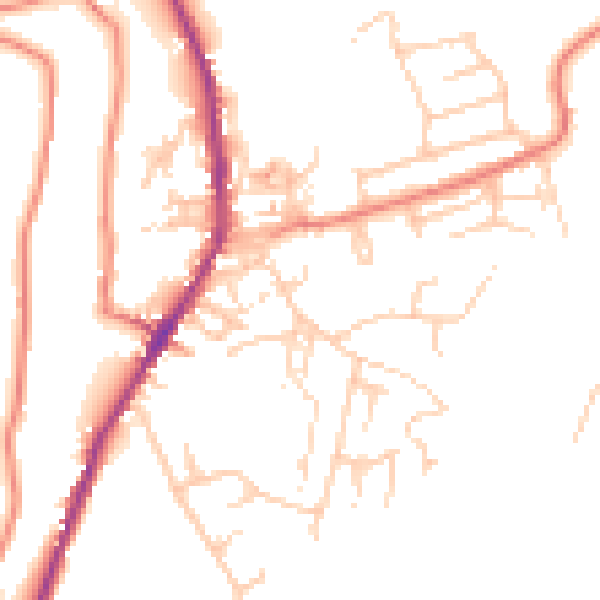 Daytime road noise heatmap for OL3 6HQ