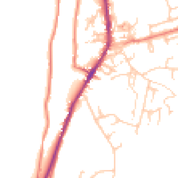 Daytime road noise heatmap for OL3 6HT
