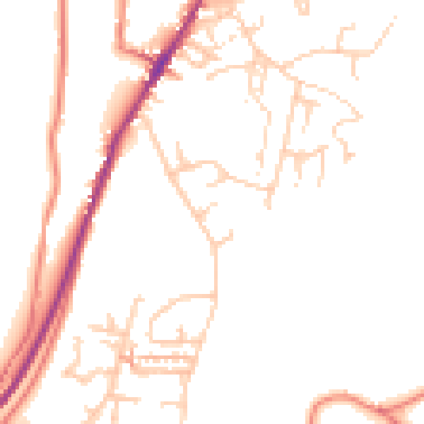 Daytime road noise heatmap for OL3 6HU