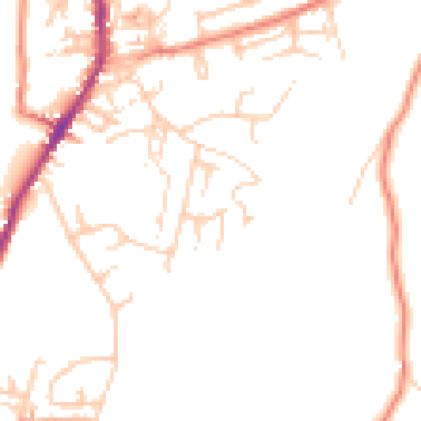 Daytime road noise heatmap for OL3 6JN