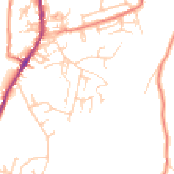 Daytime road noise heatmap for OL3 6JU