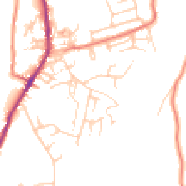 Daytime road noise heatmap for OL3 6JY