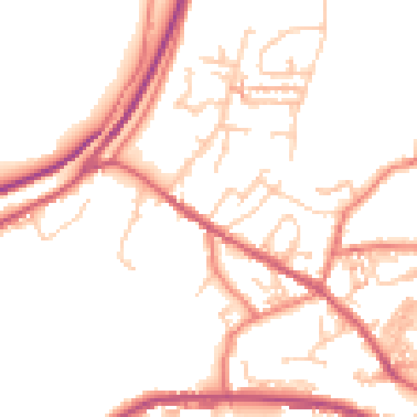 Daytime road noise heatmap for OL3 7AB