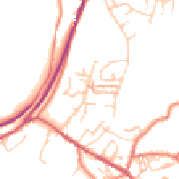 Daytime road noise heatmap for OL3 7AQ