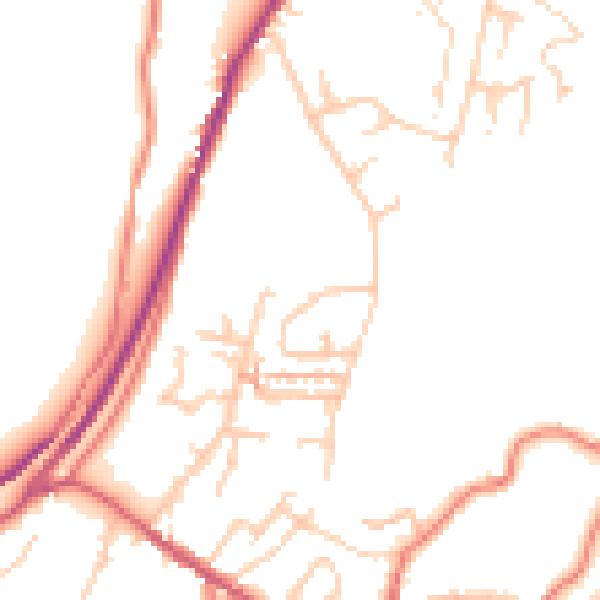 Daytime road noise heatmap for OL3 7AW