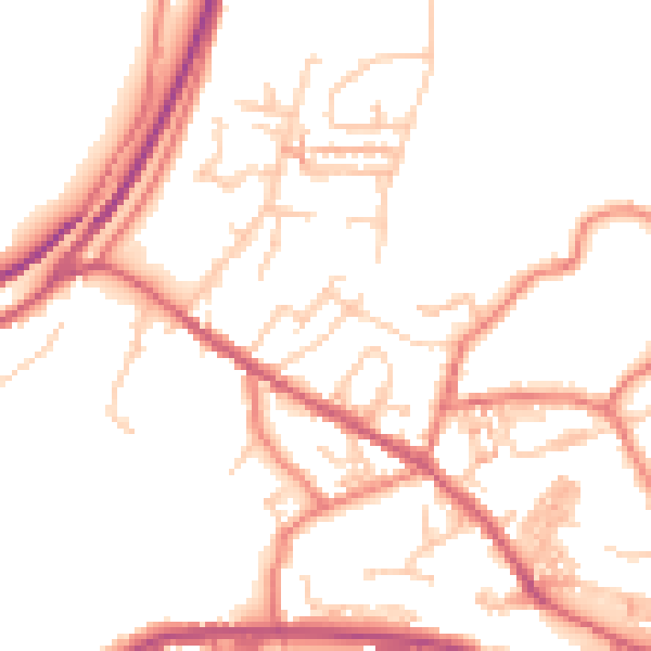 Daytime road noise heatmap for OL3 7BD