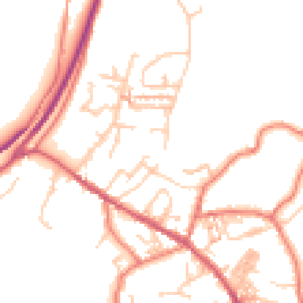 Daytime road noise heatmap for OL3 7BU