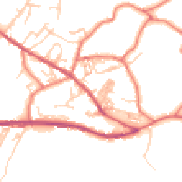 Daytime road noise heatmap for OL3 7DF