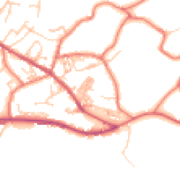 Daytime road noise heatmap for OL3 7DH