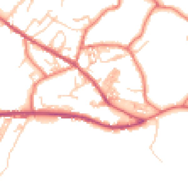 Daytime road noise heatmap for OL3 7DQ