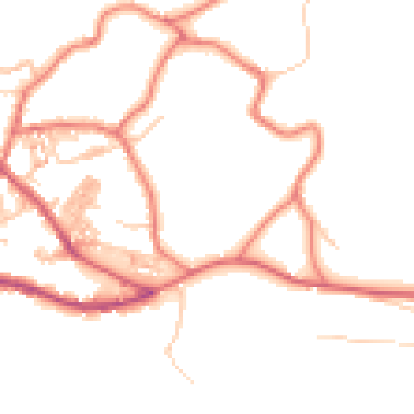 Daytime road noise heatmap for OL3 7DR