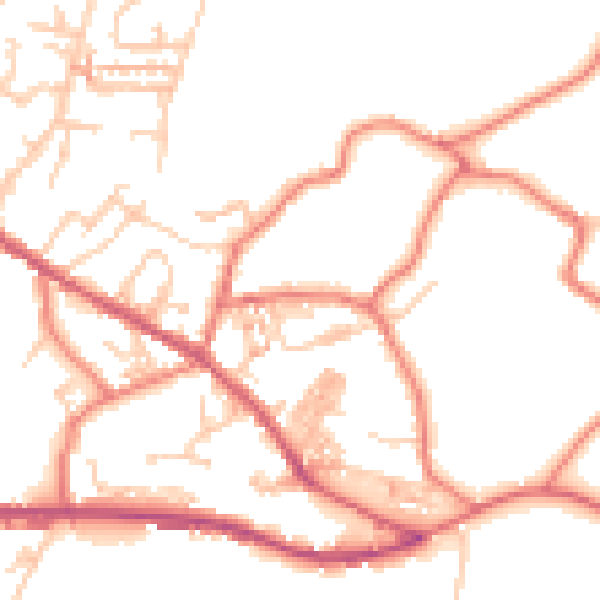 Daytime road noise heatmap for OL3 7EB