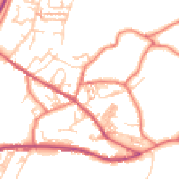 Daytime road noise heatmap for OL3 7EF