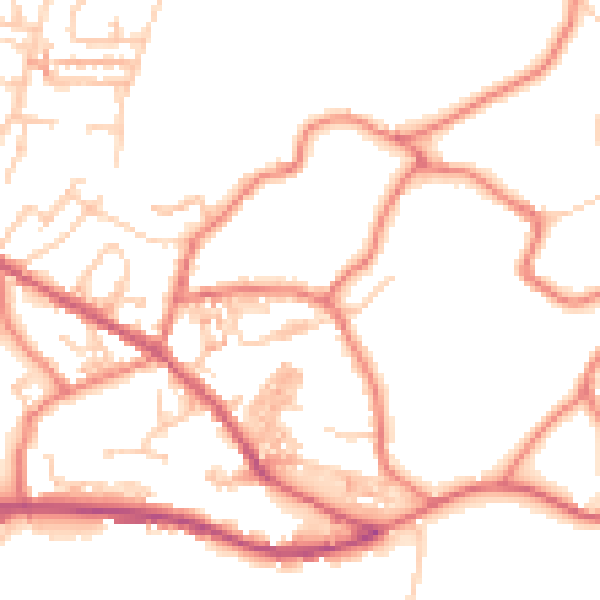 Daytime road noise heatmap for OL3 7EH