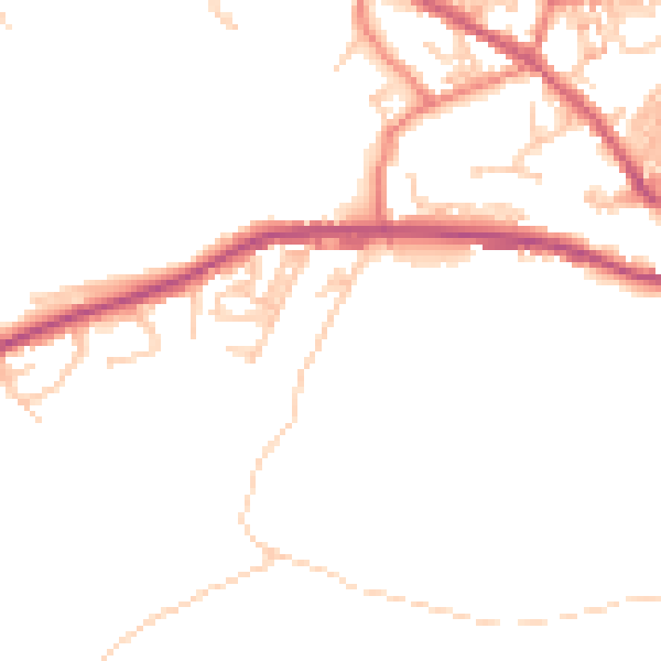 Daytime road noise heatmap for OL3 7EU
