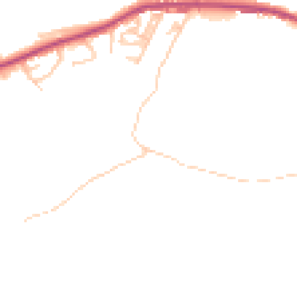 Daytime road noise heatmap for OL3 7EY