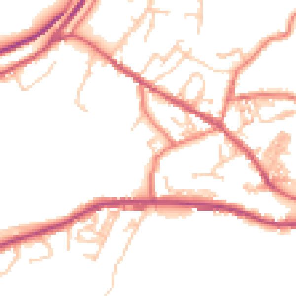 Daytime road noise heatmap for OL3 7FQ