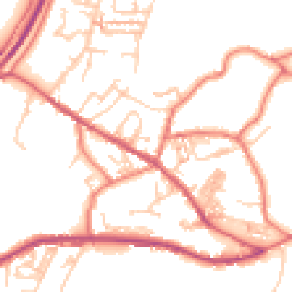 Daytime road noise heatmap for OL3 7FW