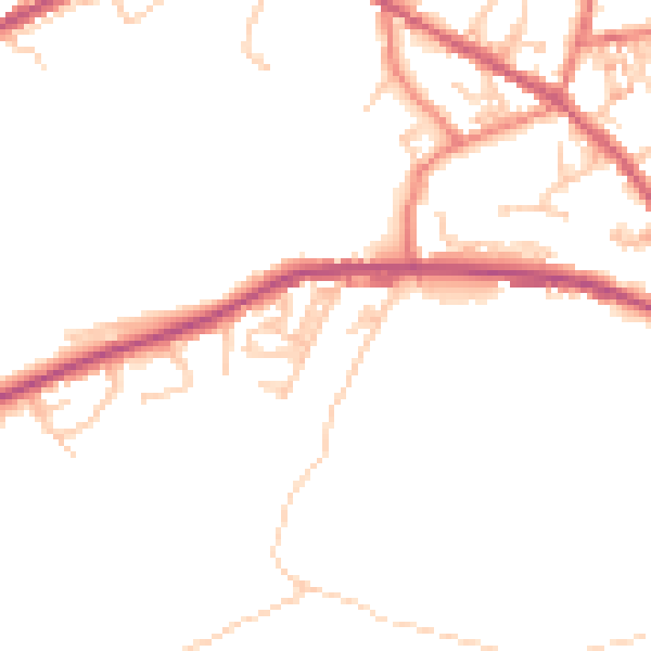 Daytime road noise heatmap for OL3 7HF