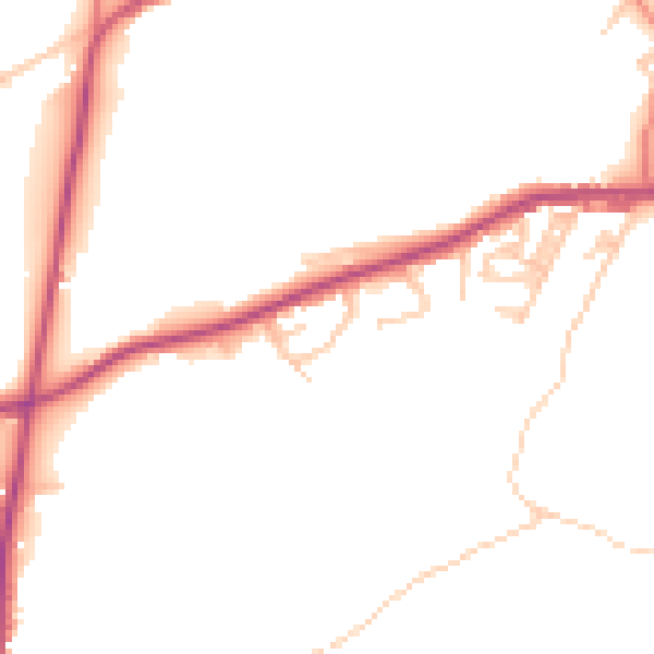 Daytime road noise heatmap for OL3 7HP