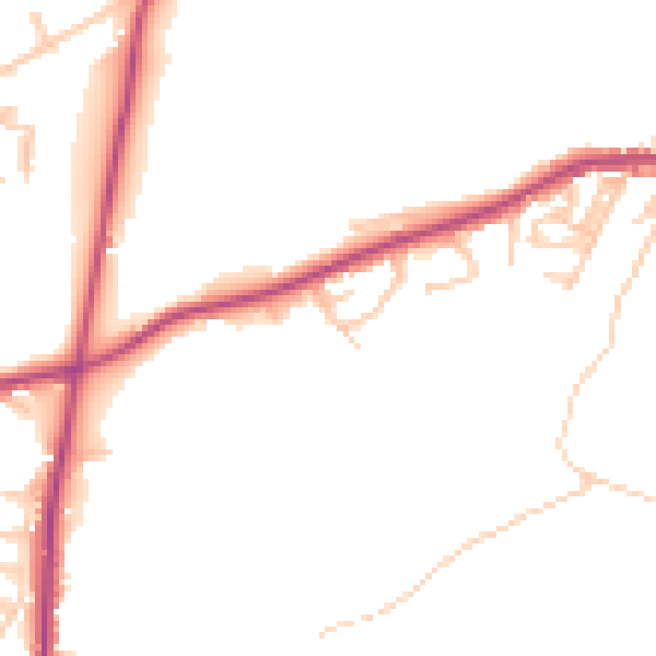 Daytime road noise heatmap for OL3 7HR