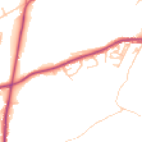 Daytime road noise heatmap for OL3 7HW