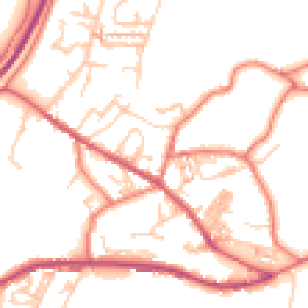 Daytime road noise heatmap for OL3 7JE