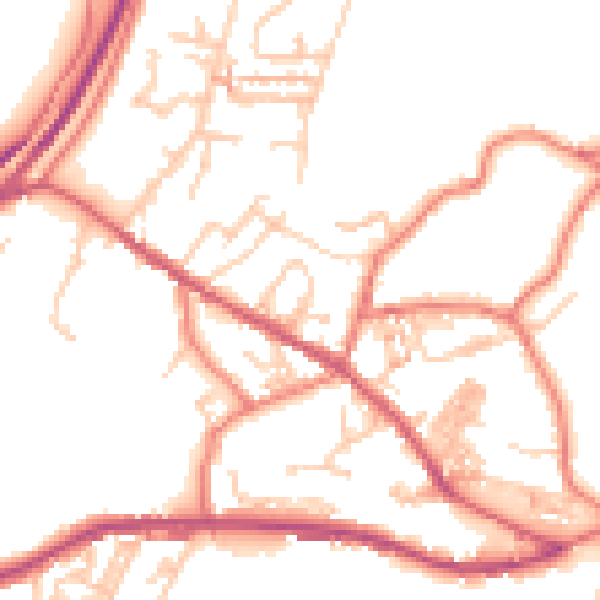 Daytime road noise heatmap for OL3 7JH