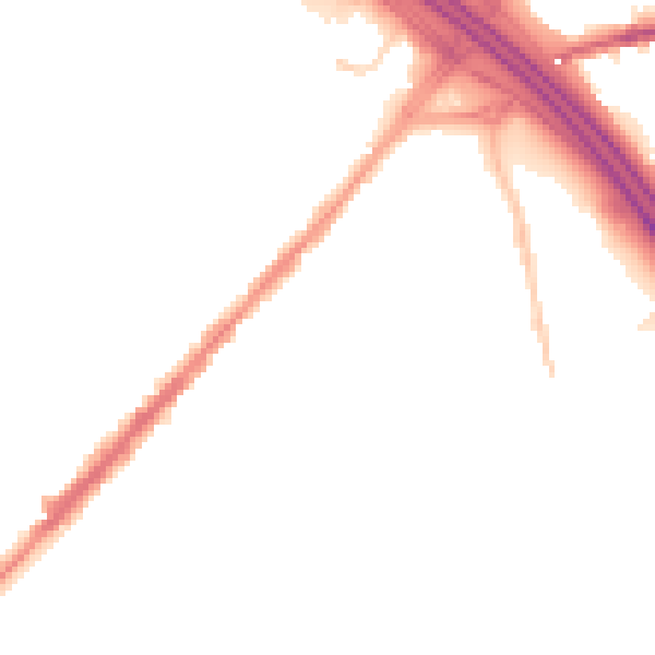 Night-time road noise heatmap for OL3 7JL