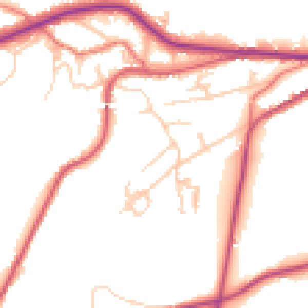 Daytime road noise heatmap for OL3 7LL