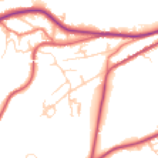 Daytime road noise heatmap for OL3 7LY