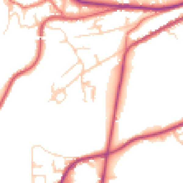 Daytime road noise heatmap for OL3 7PN
