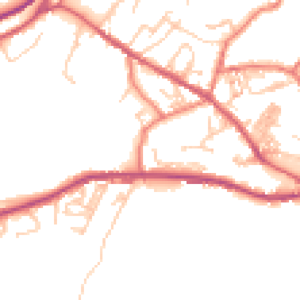 Daytime road noise heatmap for OL3 7PS