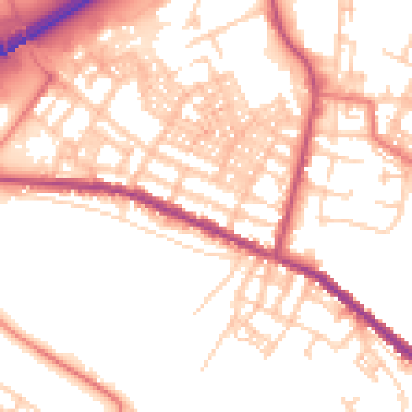 Daytime road noise heatmap for OL4 1AF