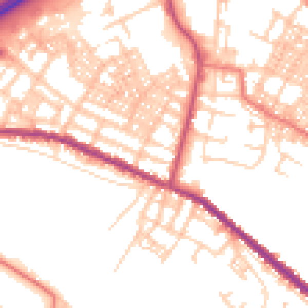 Daytime road noise heatmap for OL4 1AG