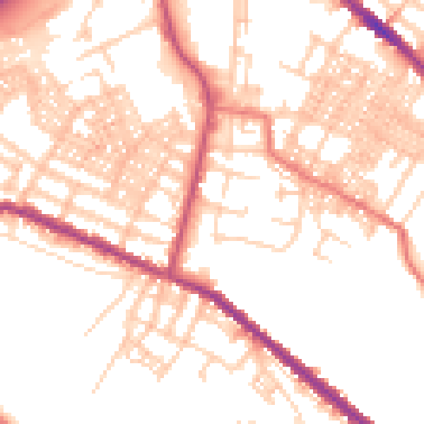 Daytime road noise heatmap for OL4 1AJ