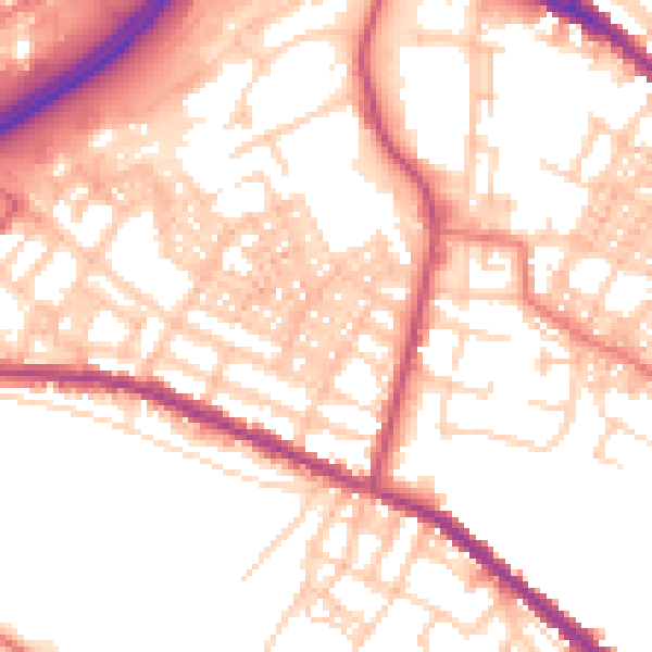 Daytime road noise heatmap for OL4 1AL