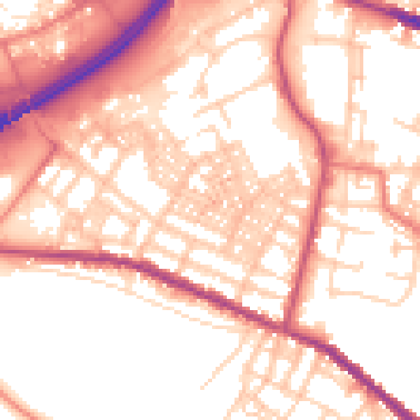 Daytime road noise heatmap for OL4 1AN