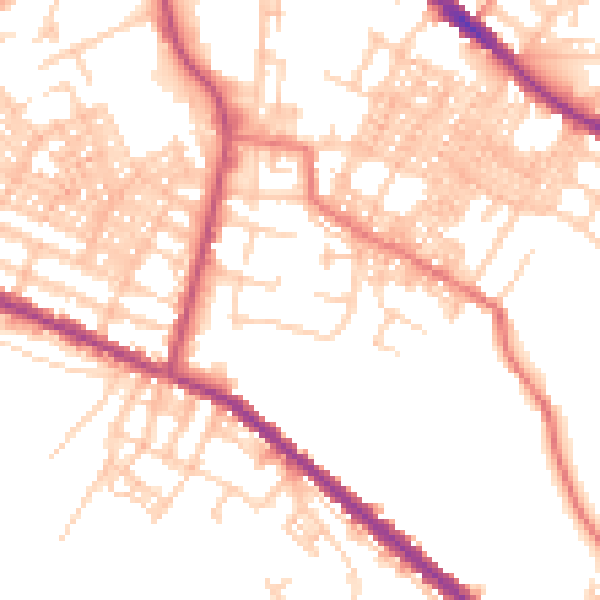Daytime road noise heatmap for OL4 1AQ