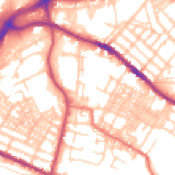 Daytime road noise heatmap for OL4 1AX