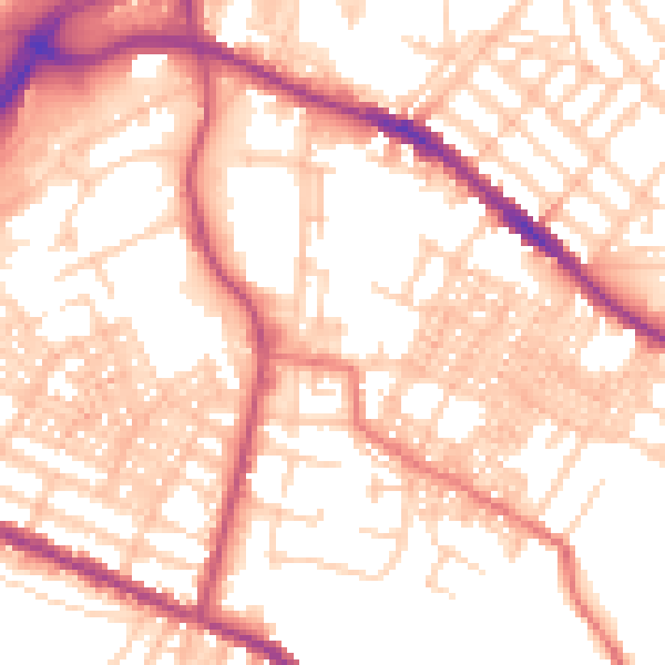 Daytime road noise heatmap for OL4 1BB