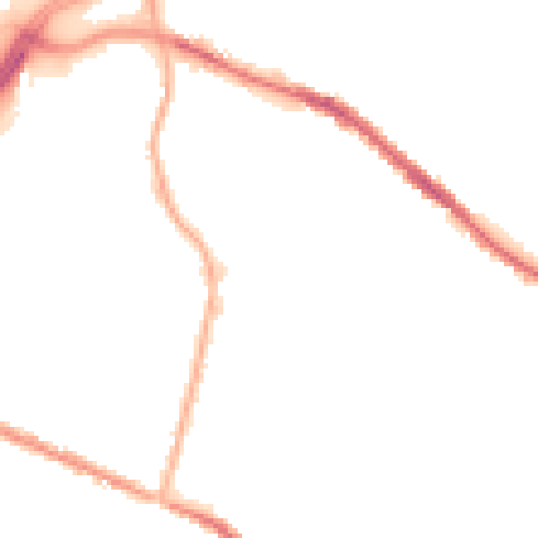 Night-time road noise heatmap for OL4 1BB