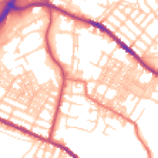 Daytime road noise heatmap for OL4 1BD
